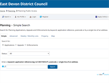 Tablet Screenshot of planning.eastdevon.gov.uk
